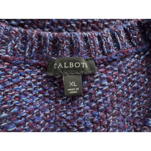 Talbots Purple Merino Wool Blend Sweater Side Metal Zipper Long Sleeve Size XL - Picture 5 of 6